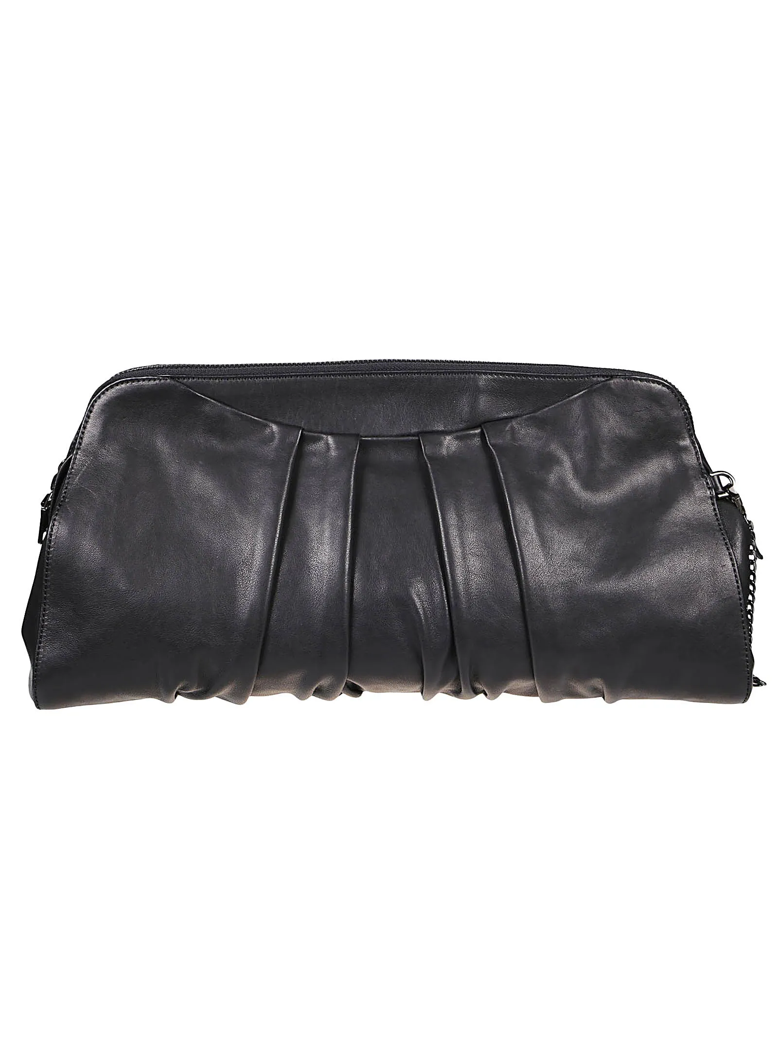 Ash Ruched Zip-Up Shoulder Bag