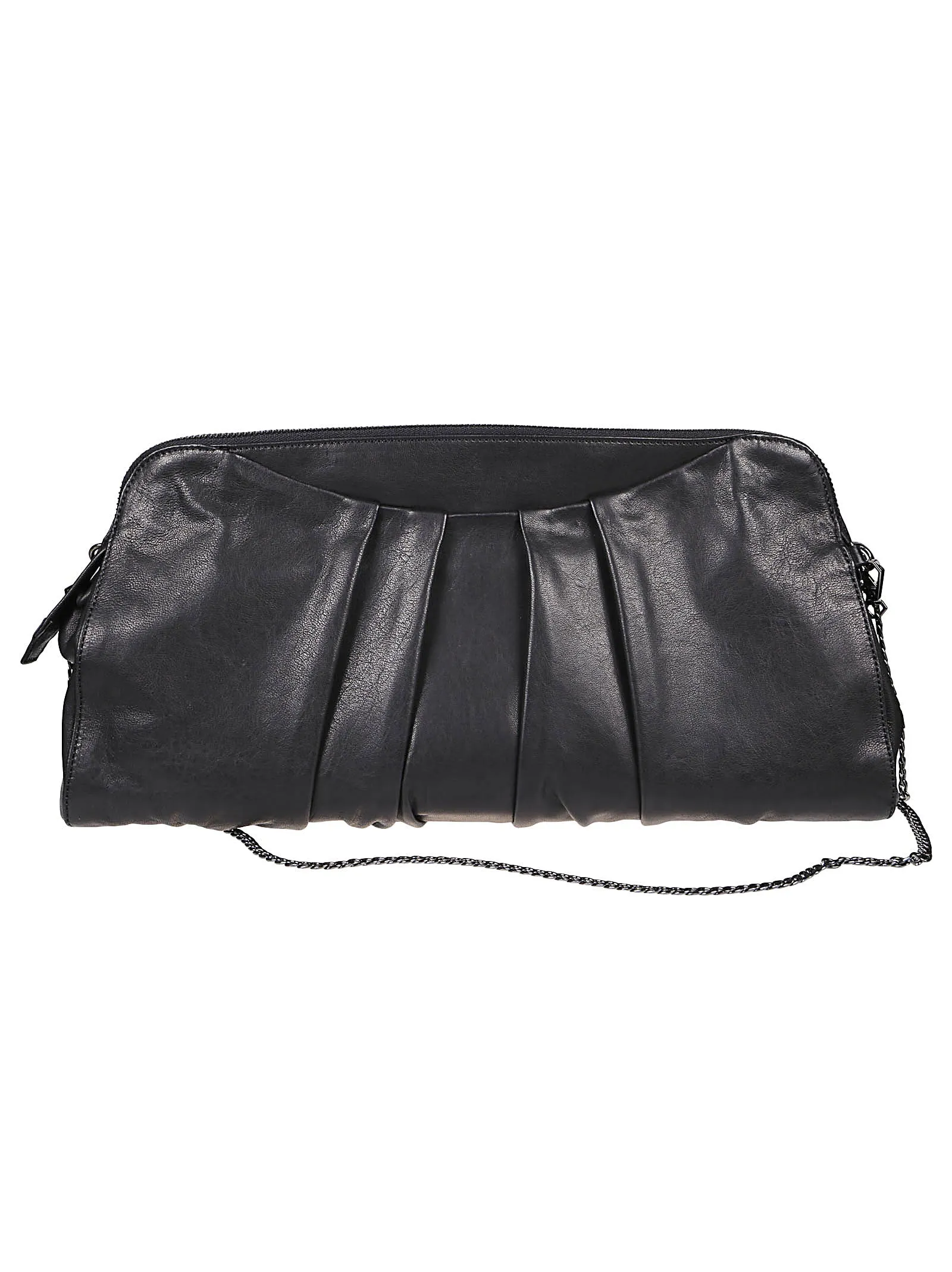 Ash Ruched Zip-Up Shoulder Bag