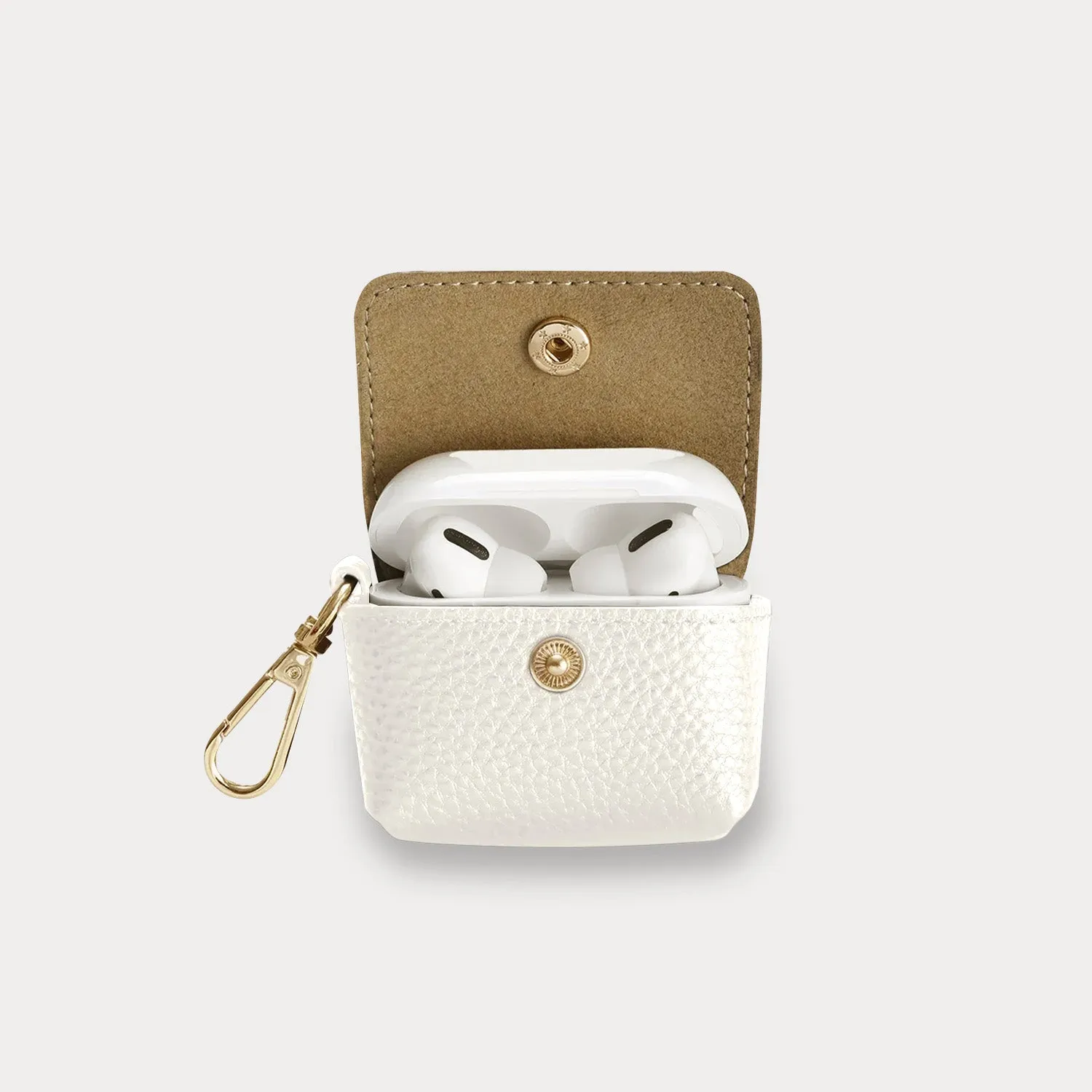 Avery AirPods Clip-On Pouch - Ivory/Gold