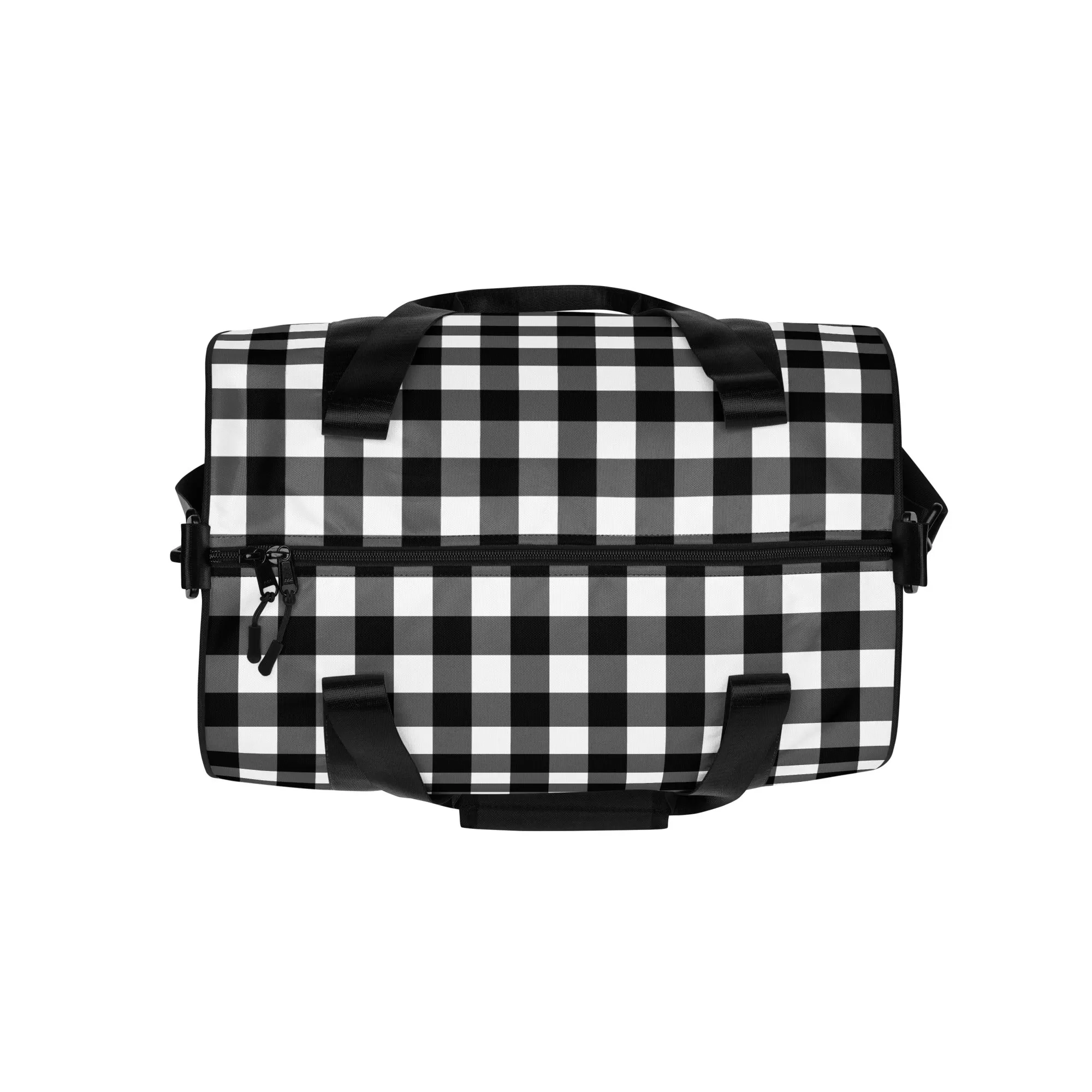 Badass Black Gingham Gym Duffle Workout Bag | Pinup Couture Relaxed