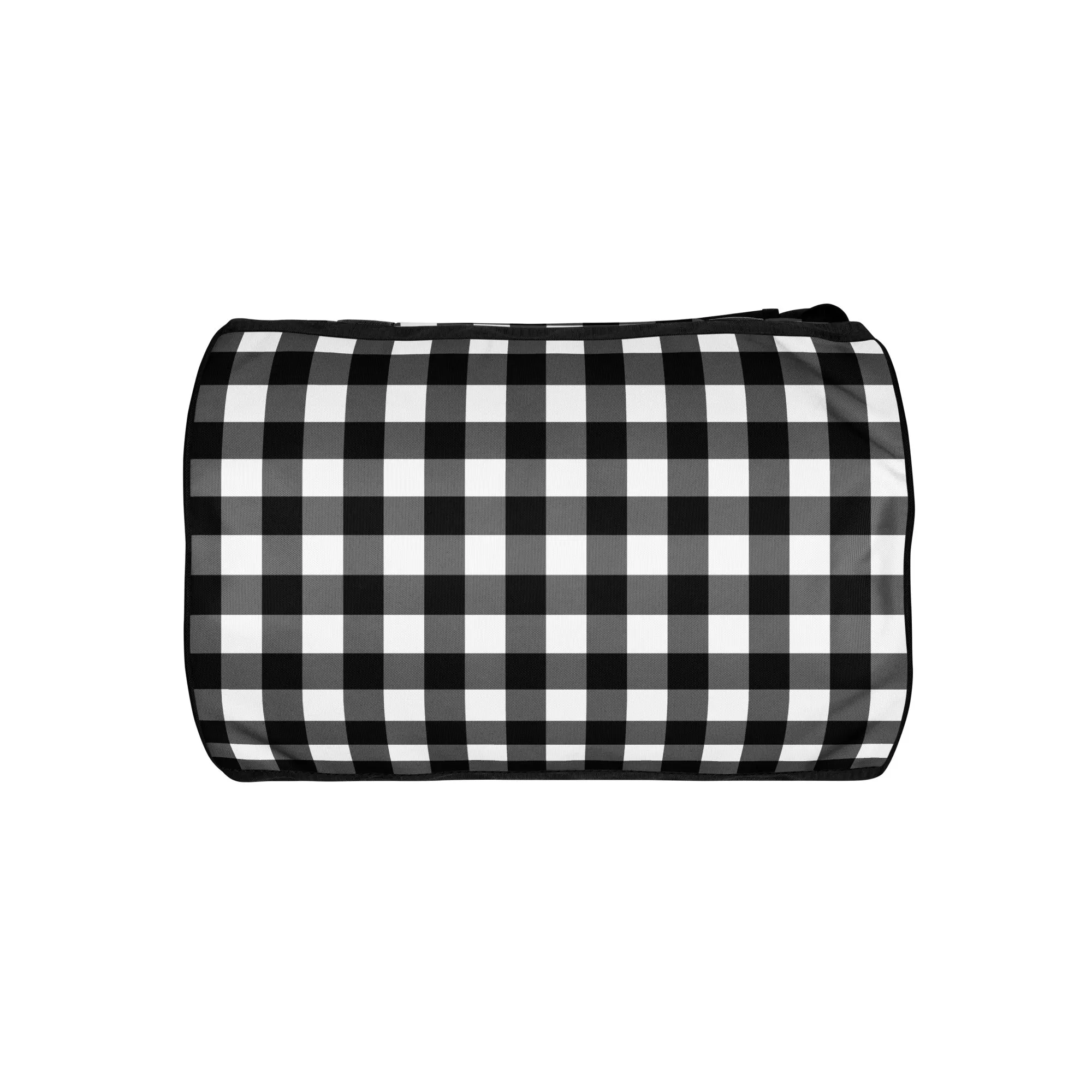 Badass Black Gingham Gym Duffle Workout Bag | Pinup Couture Relaxed