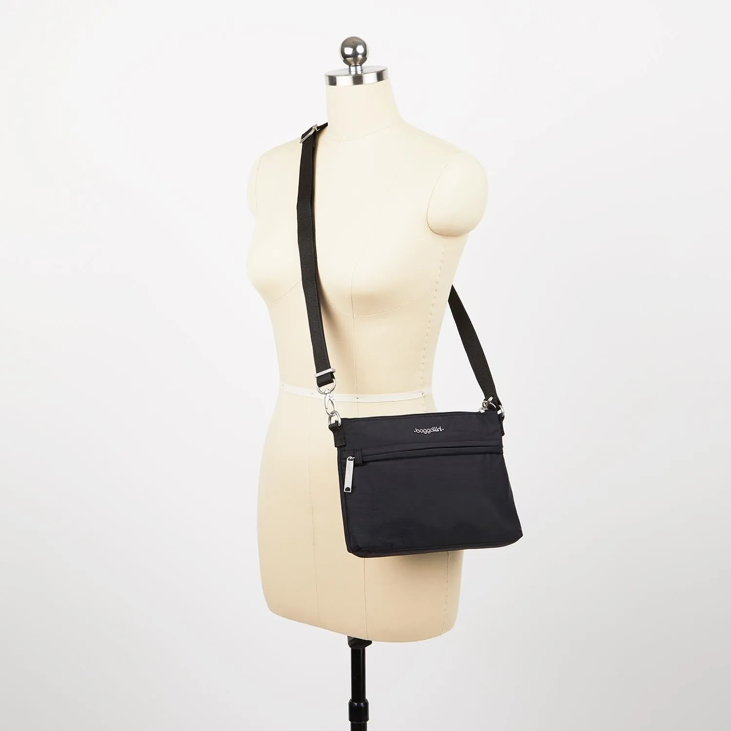 Baggallini Anti-Theft Memento Crossbody Bag Black Nylon