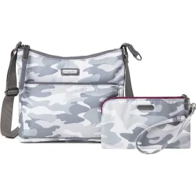 Baggallini Greenwich Crossbody Grey Camo Nylon