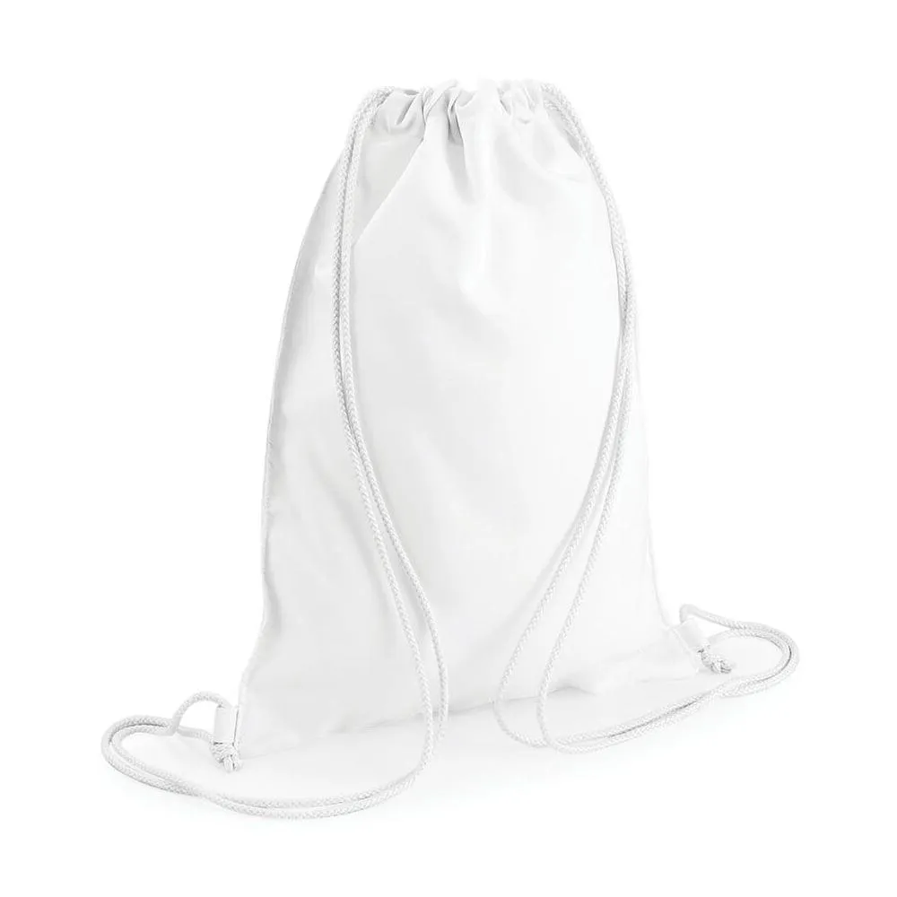 Bags - WHITE DRAWSTRING Bag - 100% Polyester - PLAIN WHITE -  31cm x 50cm