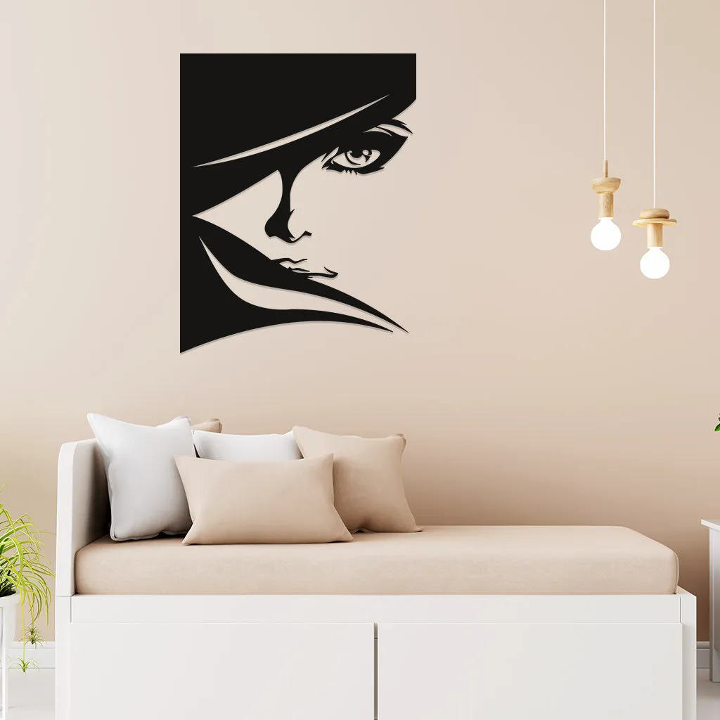 Beautiful Women Face Metal Wall Art