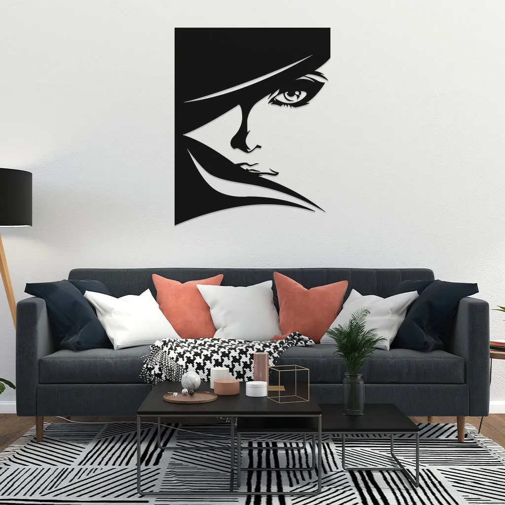 Beautiful Women Face Metal Wall Art