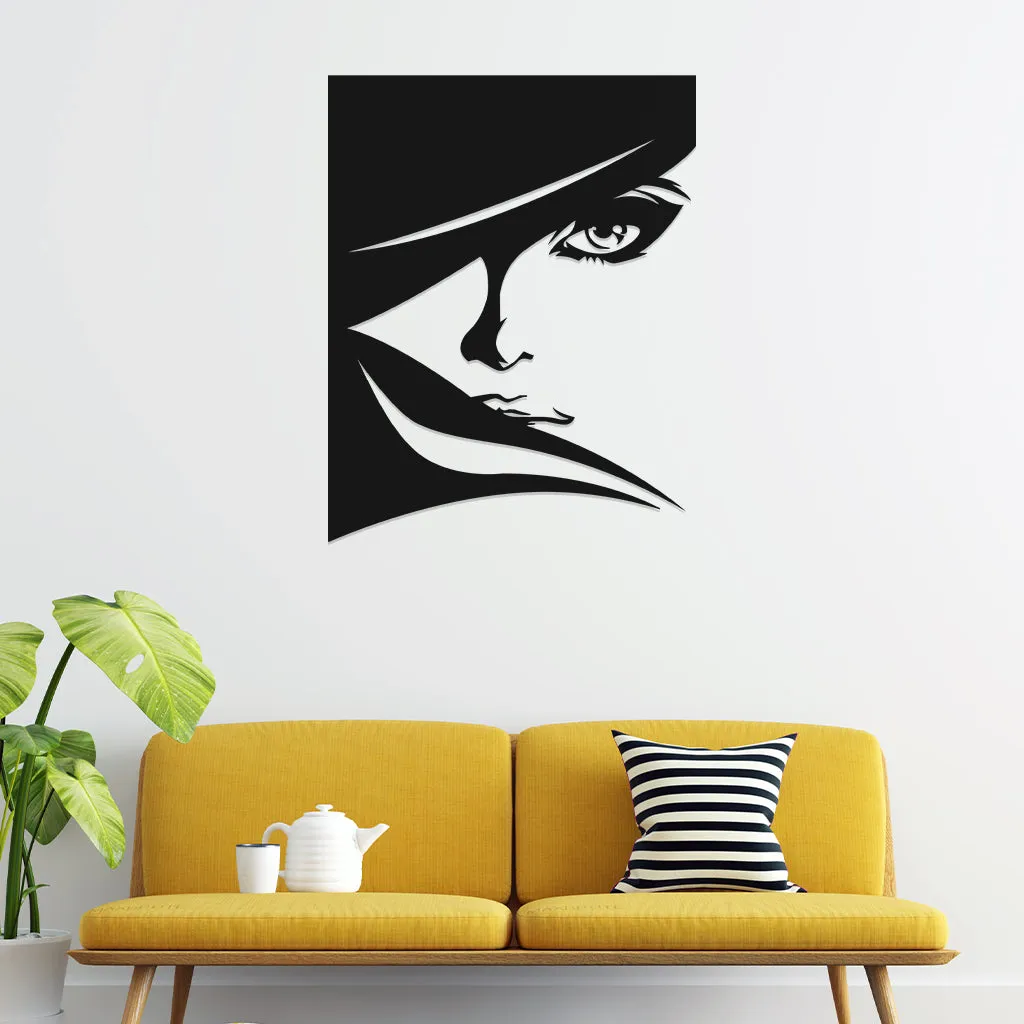 Beautiful Women Face Metal Wall Art