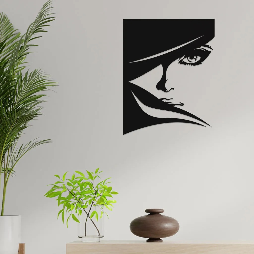 Beautiful Women Face Metal Wall Art