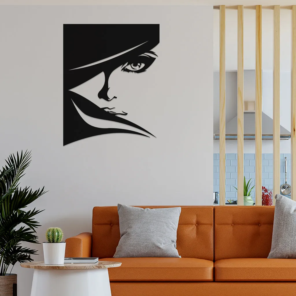 Beautiful Women Face Metal Wall Art