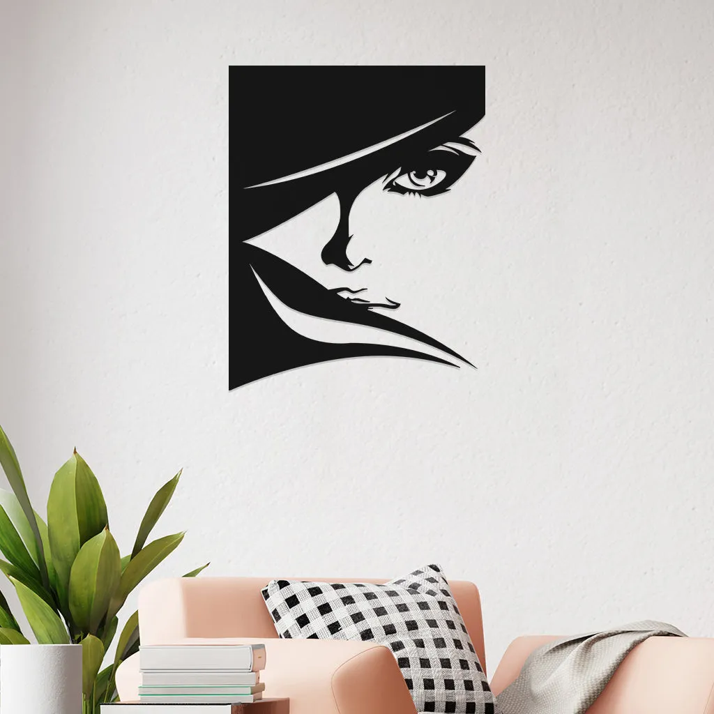 Beautiful Women Face Metal Wall Art