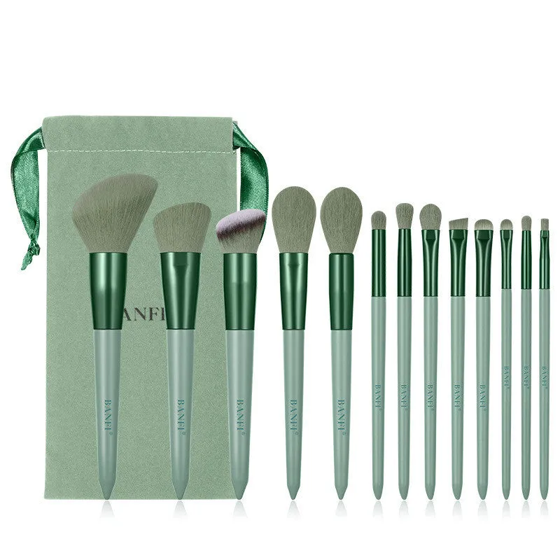 Beauty Brush Set Four Seasons Green 13 Makeup Brush Set Fix Quick-Drying Fiber Soft Hhair Wizard Of Oz