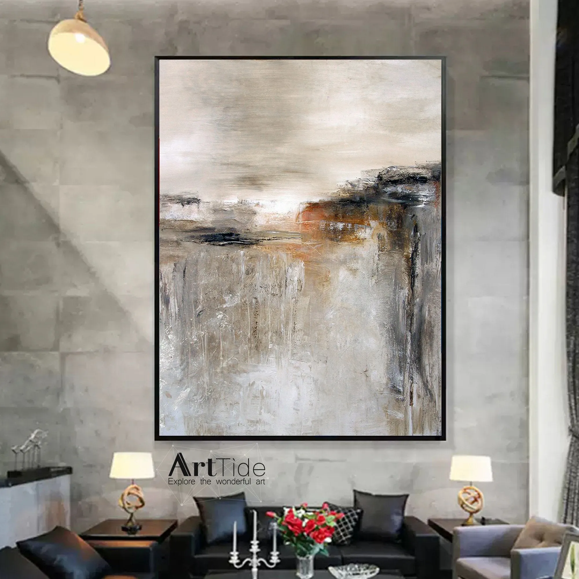 Beige And Brown Contemporary Art Rich Texture Painting Ap002