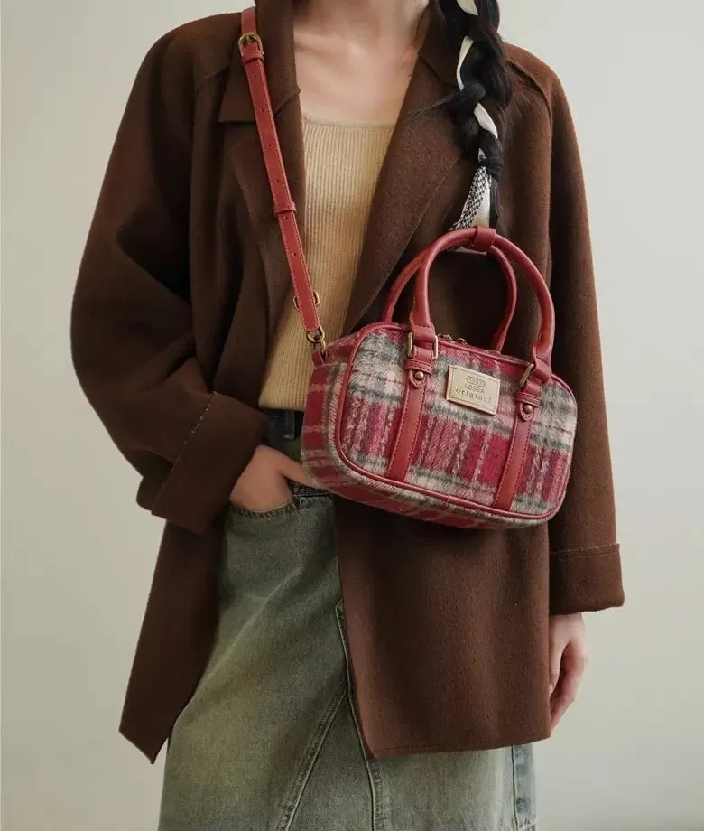 BERKELEY wool plaid crossbody bag