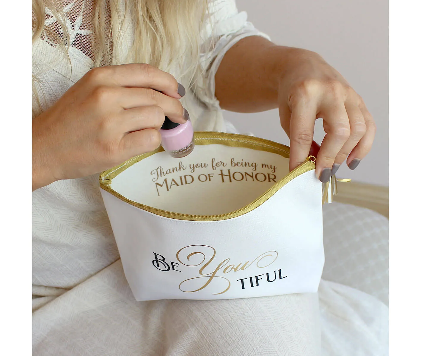 BeYouTiful Maid of Honor Cosmetic Makeup Bag