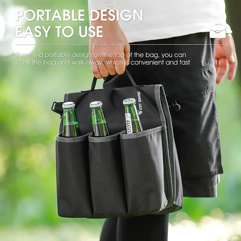 Bicycle Drink Container Bag Insulated Water Bottle Kettle Cup Holder Cycling Portable Bicycle Trunk Shelf Cooler Bag