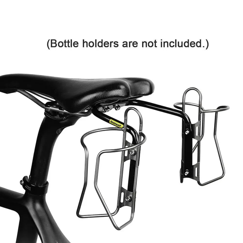 Bike Saddle Bag Stabilizer Bracket Bicycle Tail Bag Mount Rear Rack AntiSway with Bottle Cage Mounting Holes for Bike