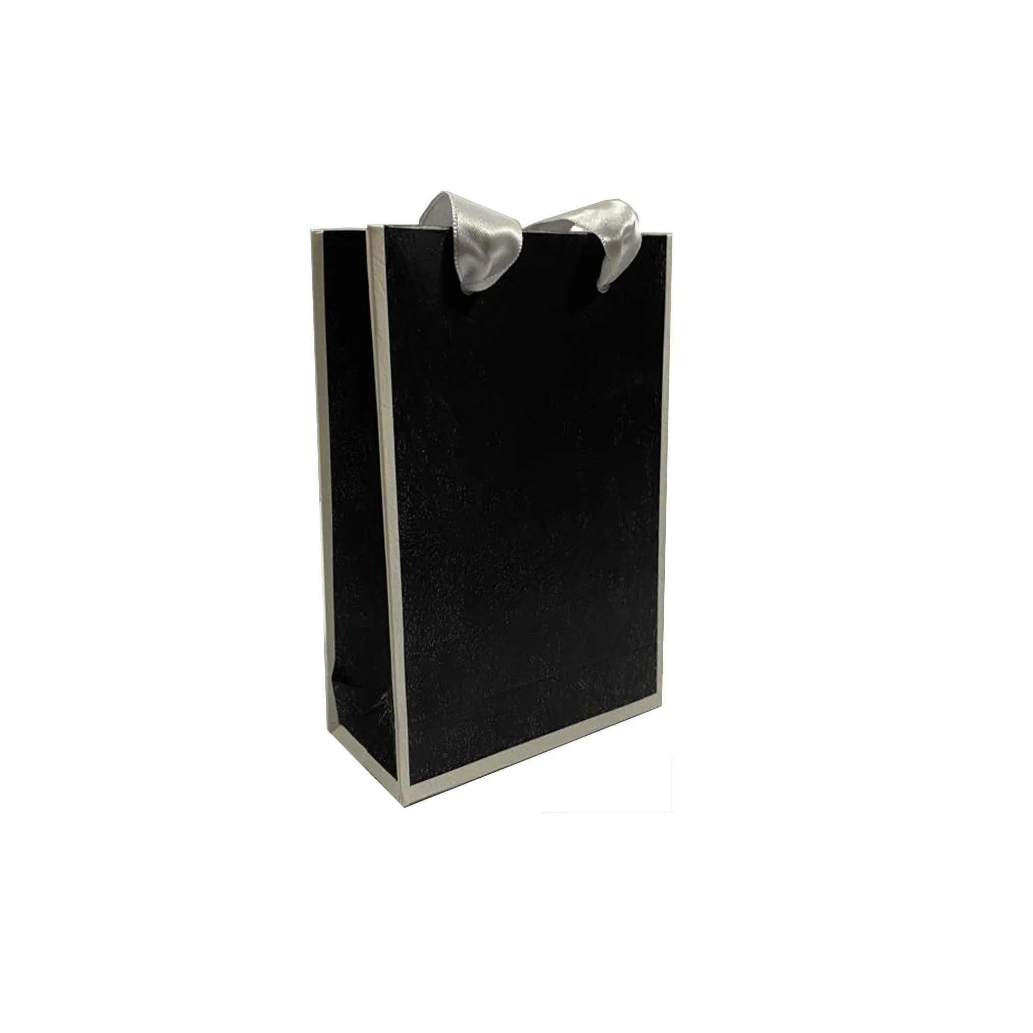 Black Matt Laminated Ribbon Handle Paper Bags