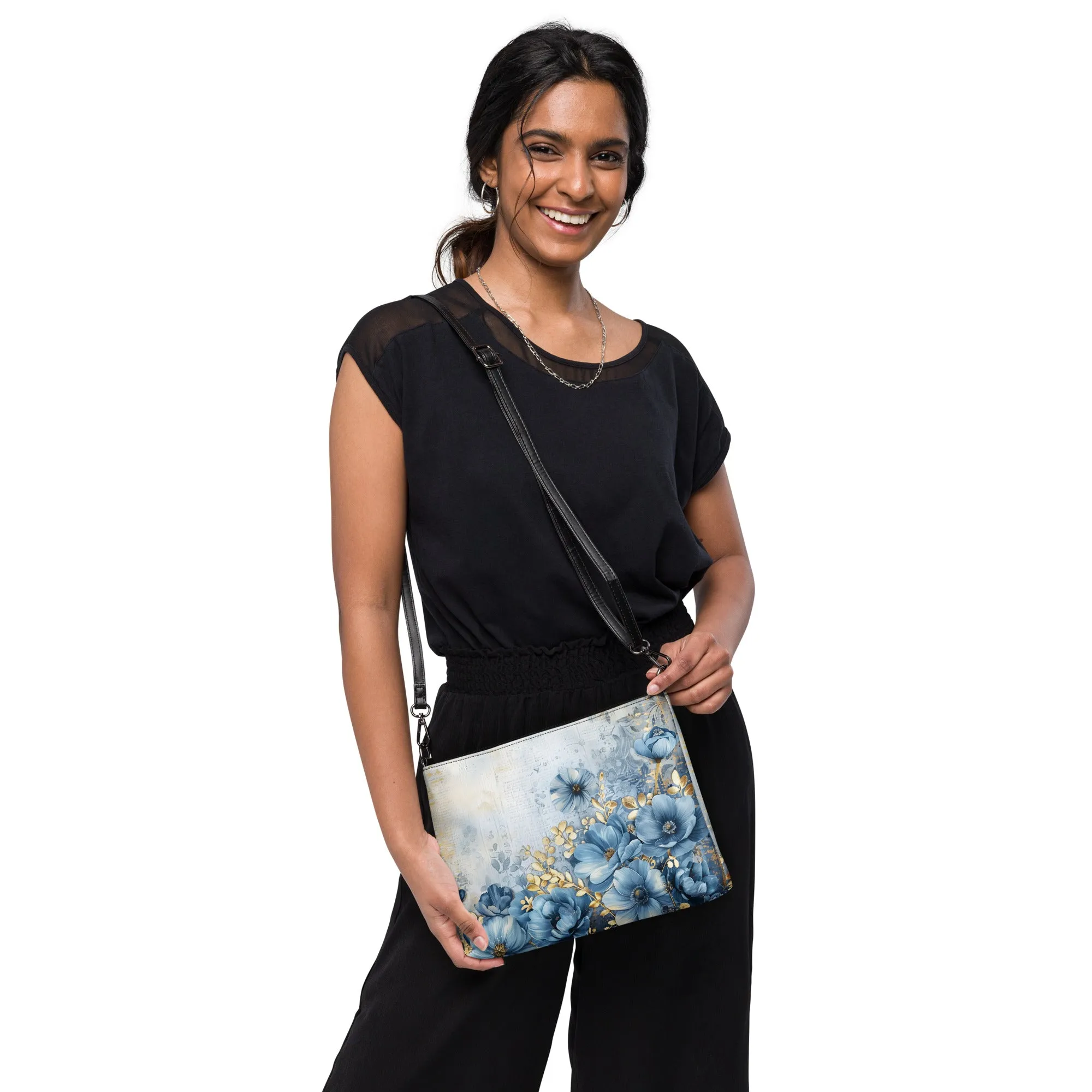 Blue Gold Floral 1 Crossbody bag