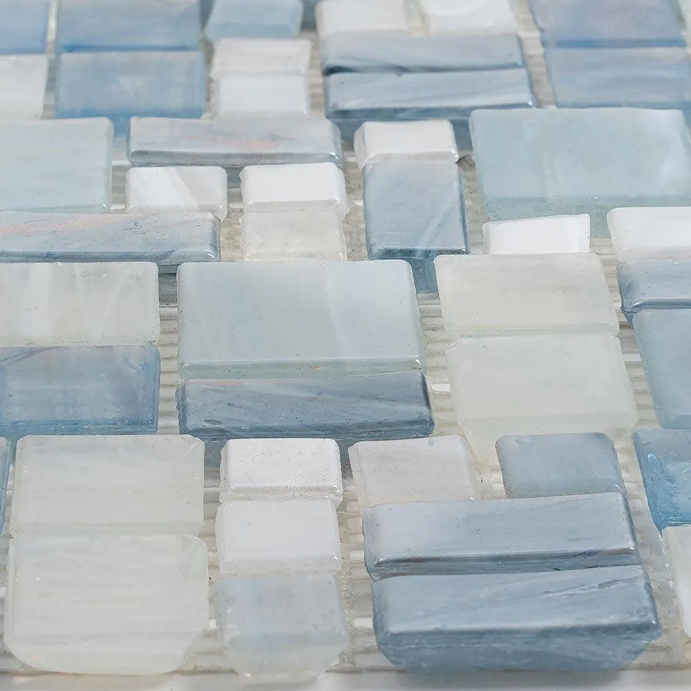 Blue Mini Versailles Glass Mosaic Tile