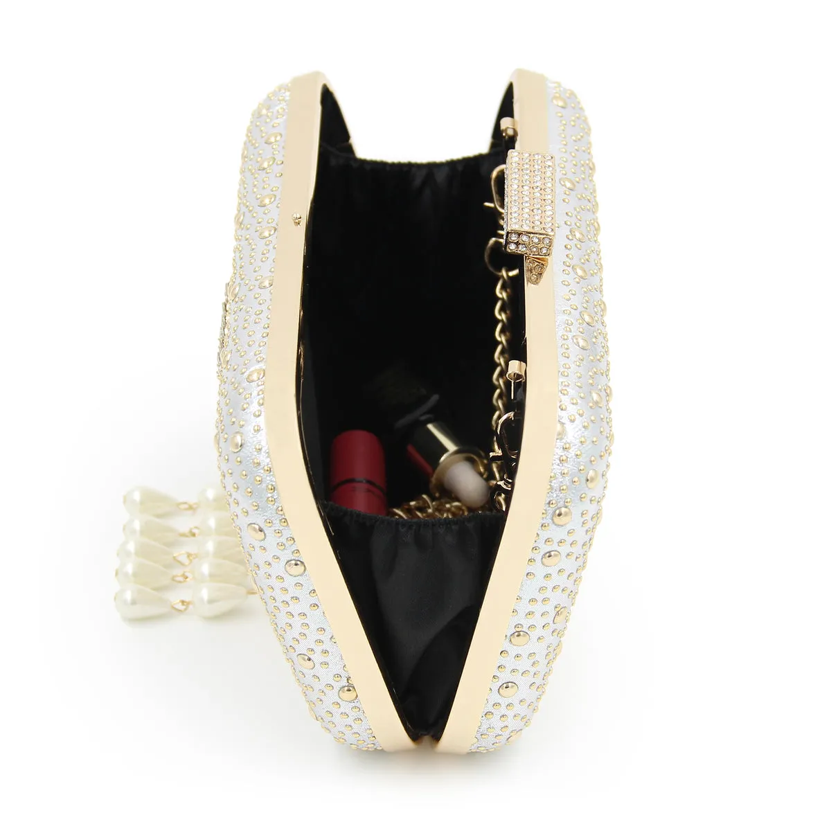 Box Clutches Fashion Beaded Tassel Evening Female Wedding Purse