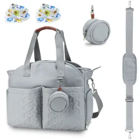 Breast Pump Bag Diaper Tote Bag with Detachable Shoulder Strap Side Pocket Free Baby Bibs Compatible with Spectra S1 S2 Medela