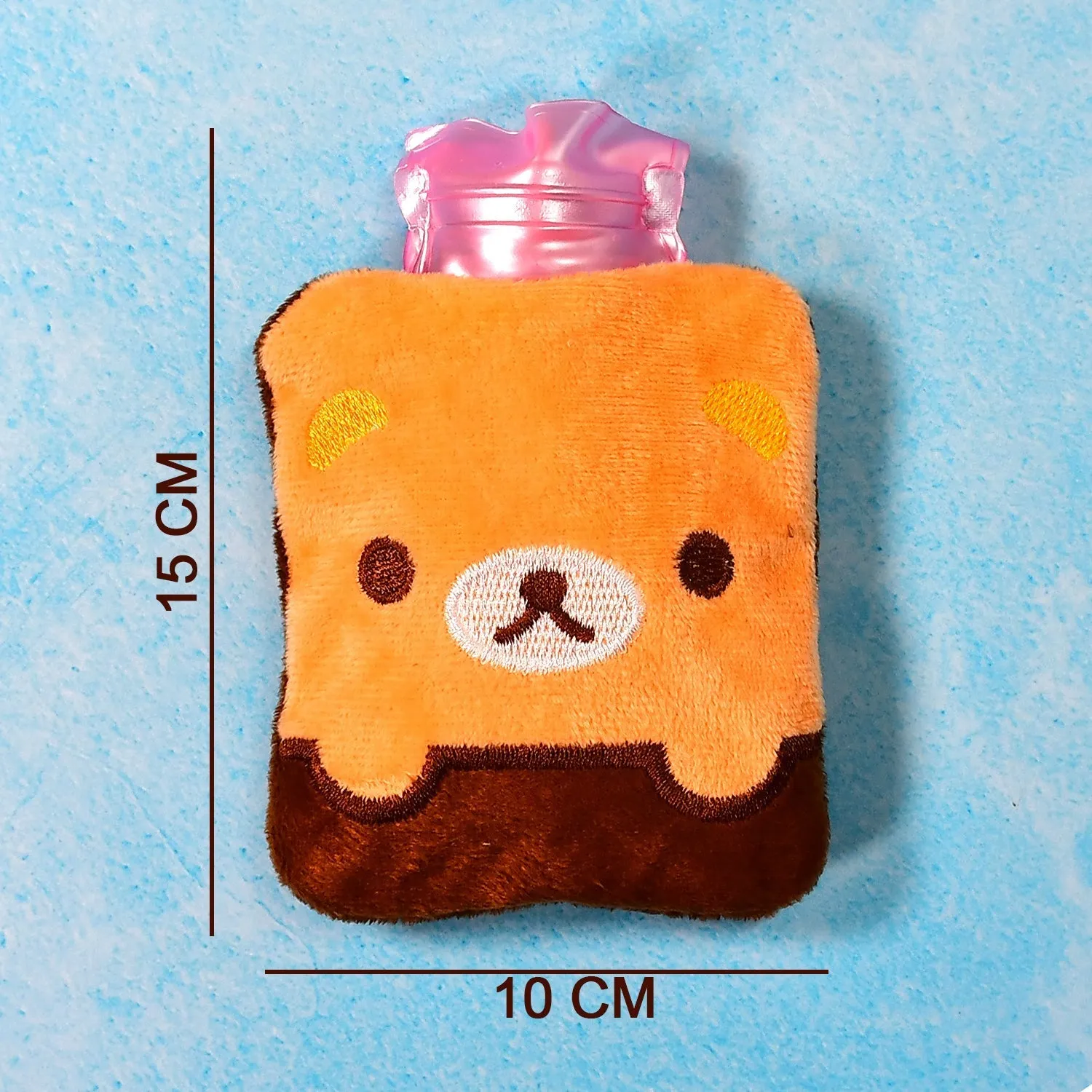 Brown Panda Print small Hot Water Bag with Cover for Pain Relief, Neck, Shoulder Pain and Hand, Feet Warmer, Menstrual Cramps.