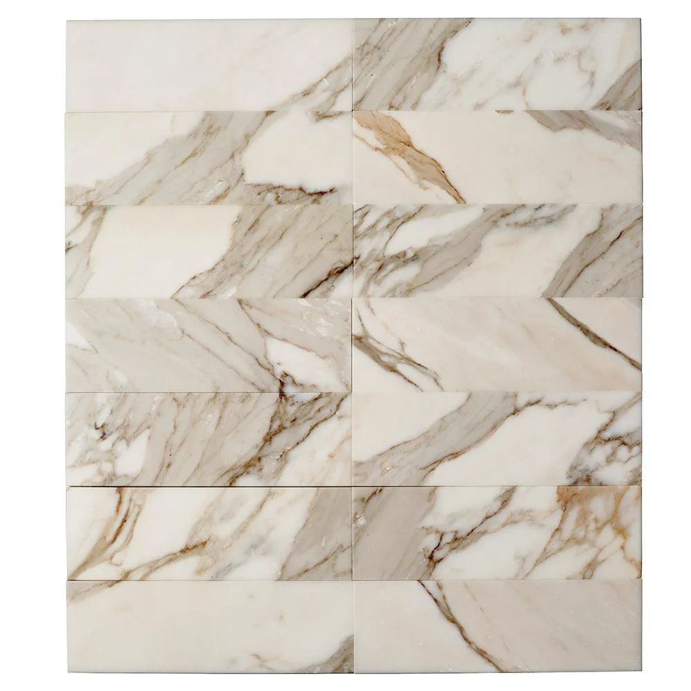 Calacatta Gold Polished Marble Subway Tile 4X12