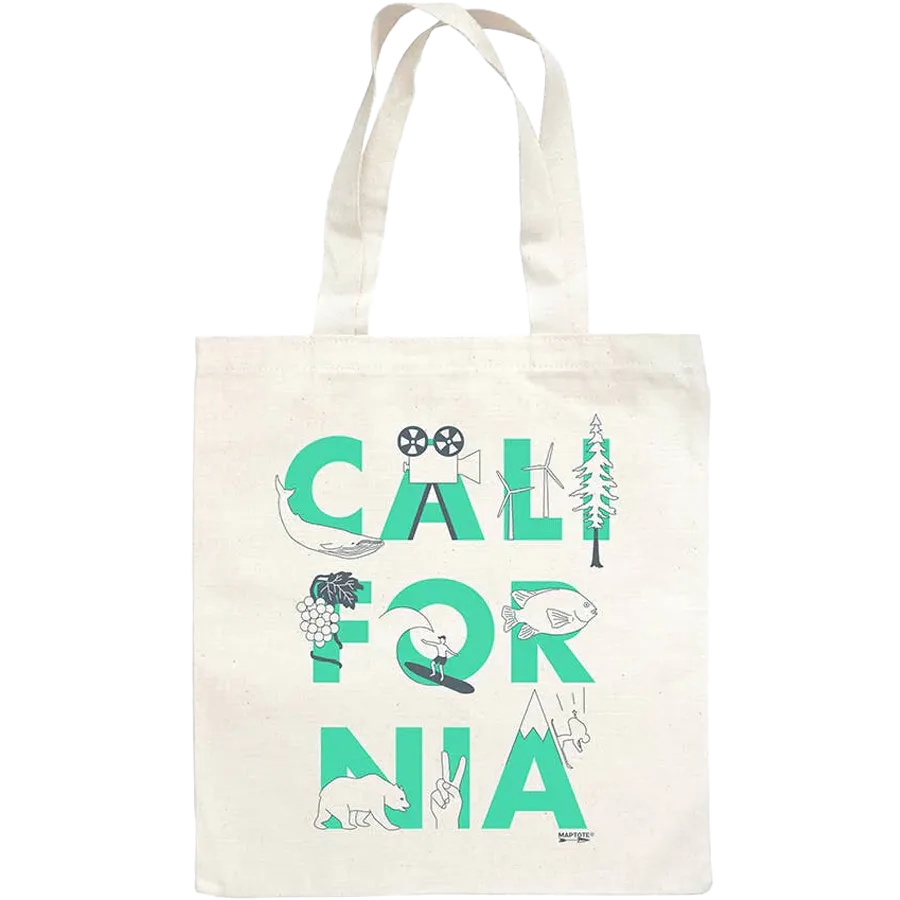 California Font Grocery Tote