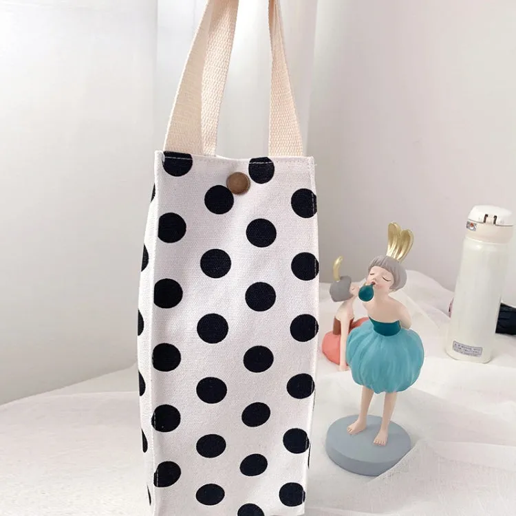 Canvas Thermos Cup Protective Cover Universal Water Bottle Tote Bag Water, Specification: Black Dots