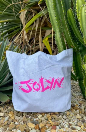 Canvas Tote Bag - Pink Graffiti