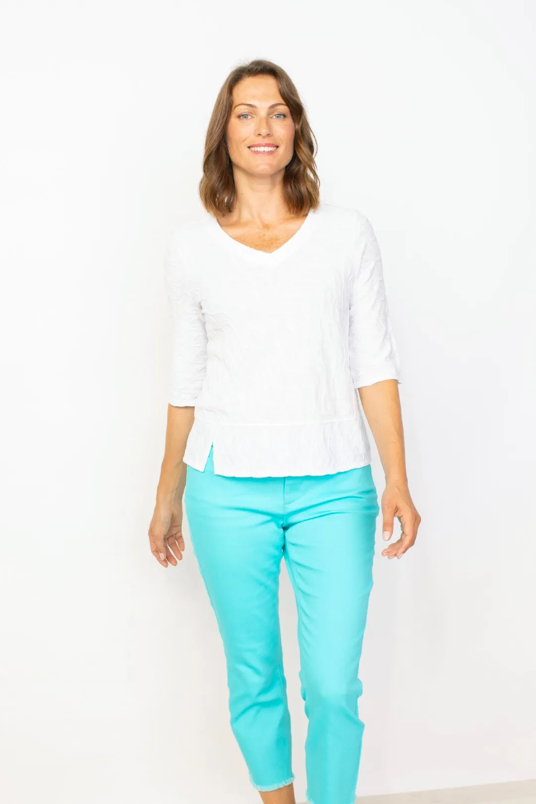 Cascade Cotton Elbow Sleeve Top