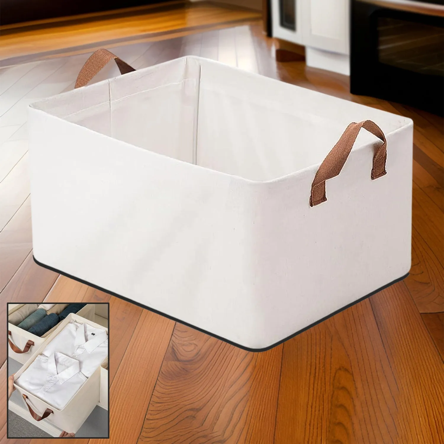 Cloth storage baskets, closet storage bins (42×28 Cm)