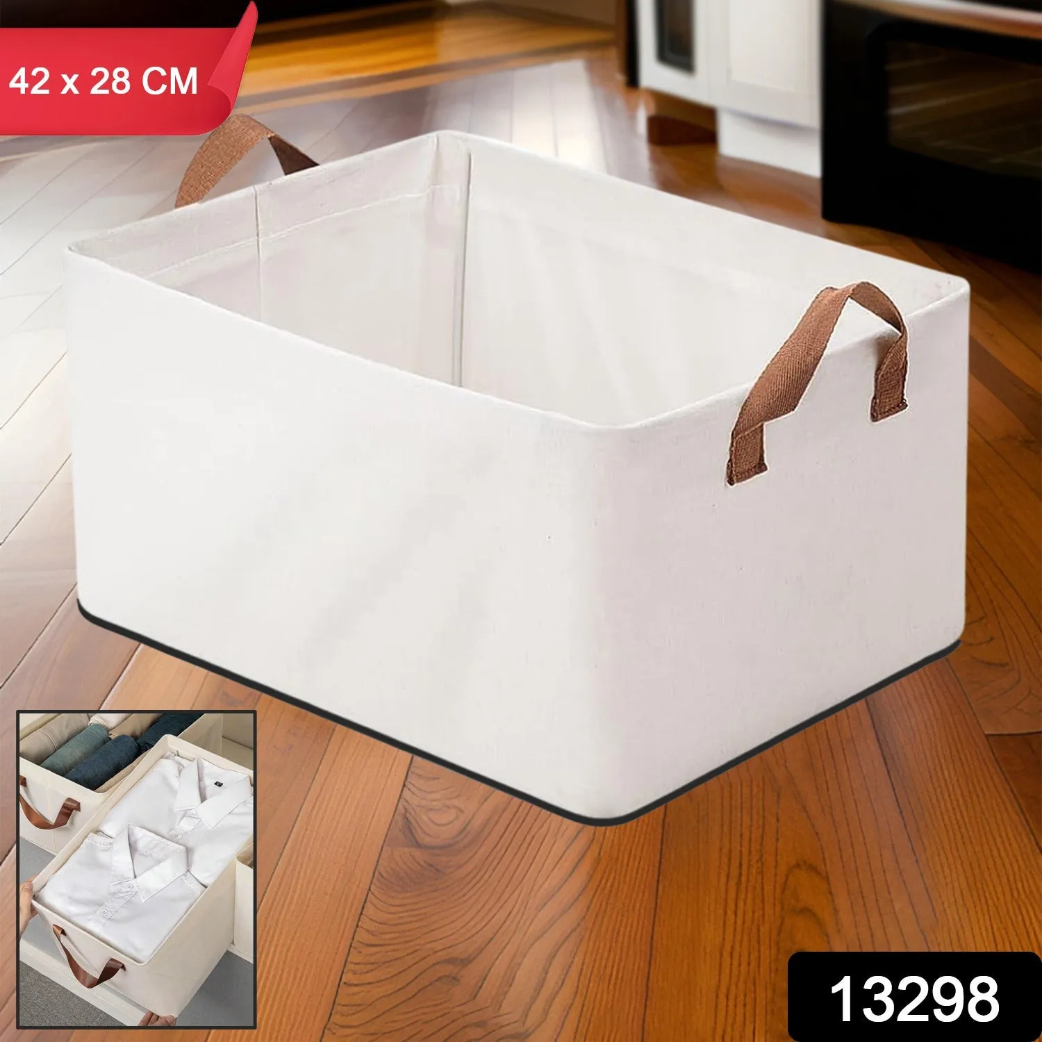 Cloth storage baskets, closet storage bins (42×28 Cm)