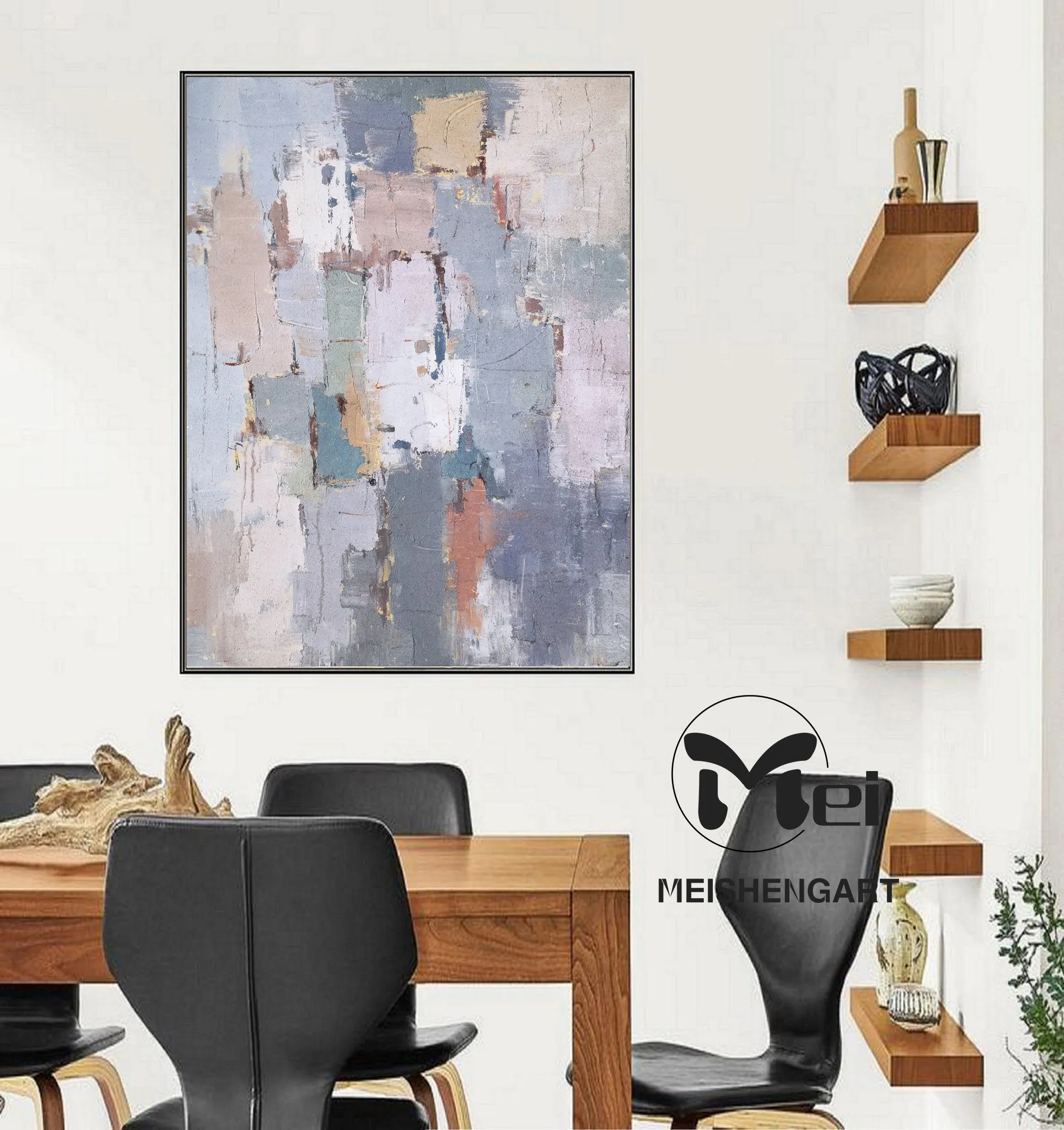 Colorful Abstract Painting Brown Pink Painting Beige Texture Painting Kp028