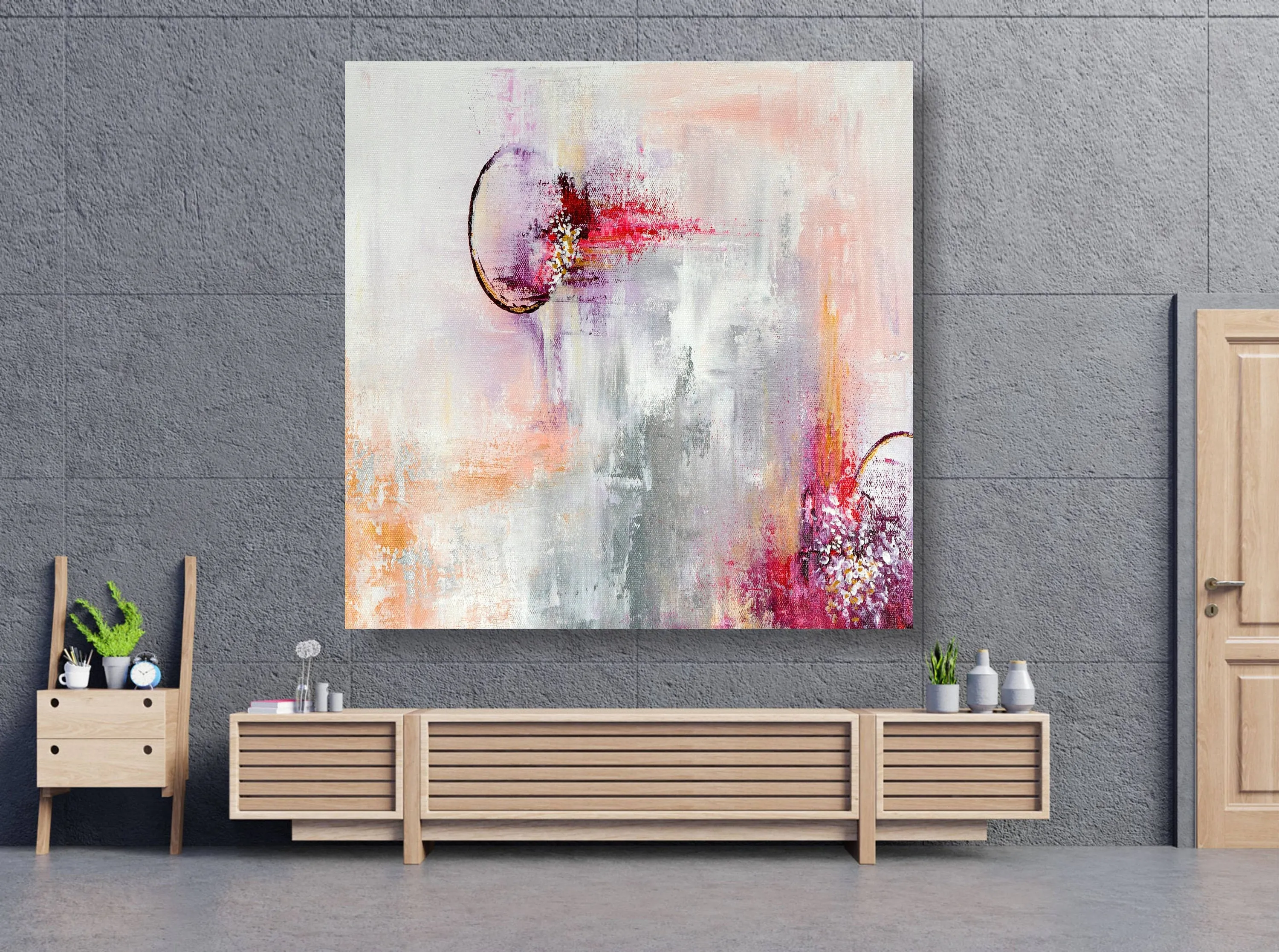 Colorful Wall Art Living Room Texture Wall Art, Knife Oil Painting Bp067