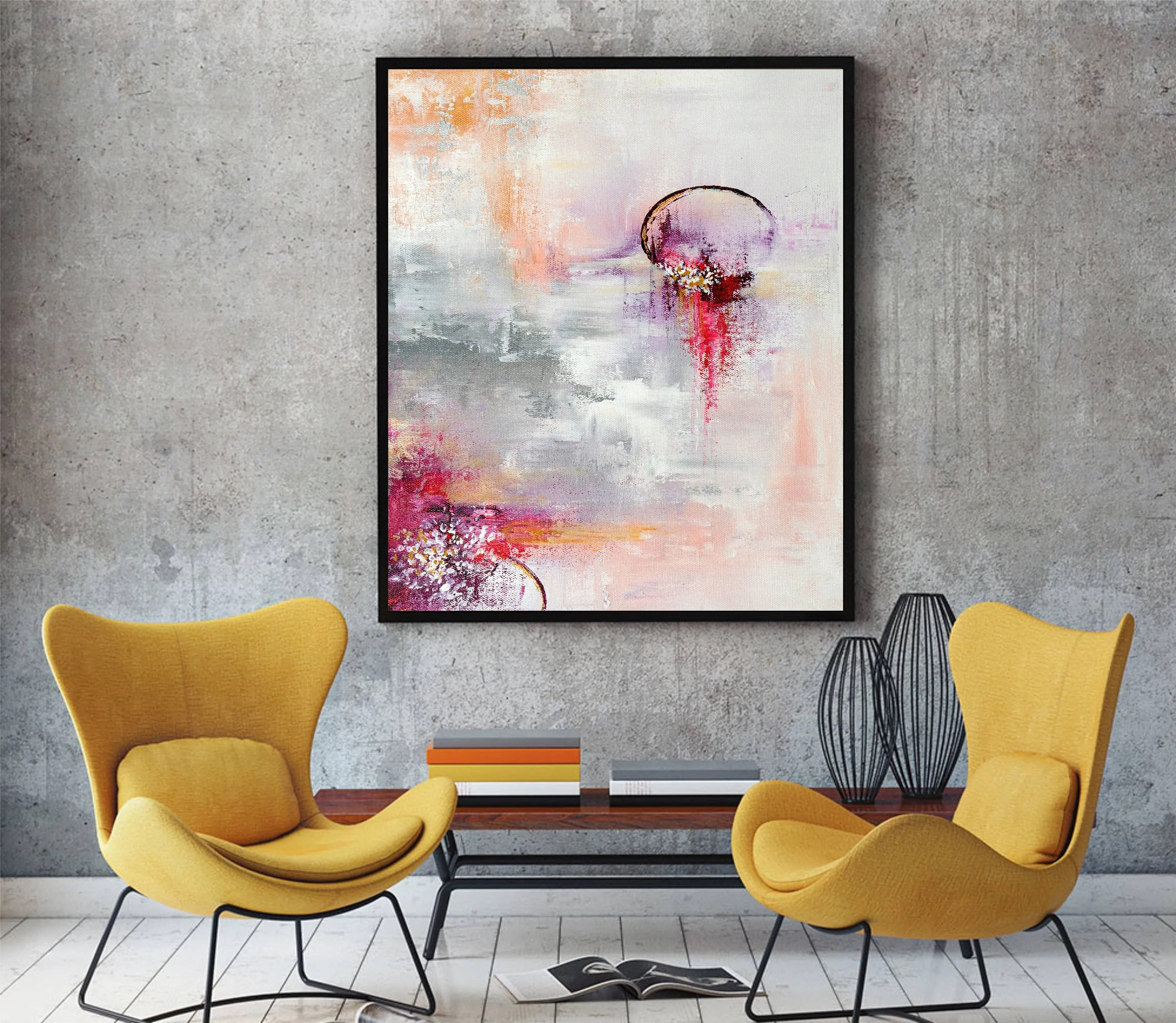 Colorful Wall Art Living Room Texture Wall Art, Knife Oil Painting Bp067