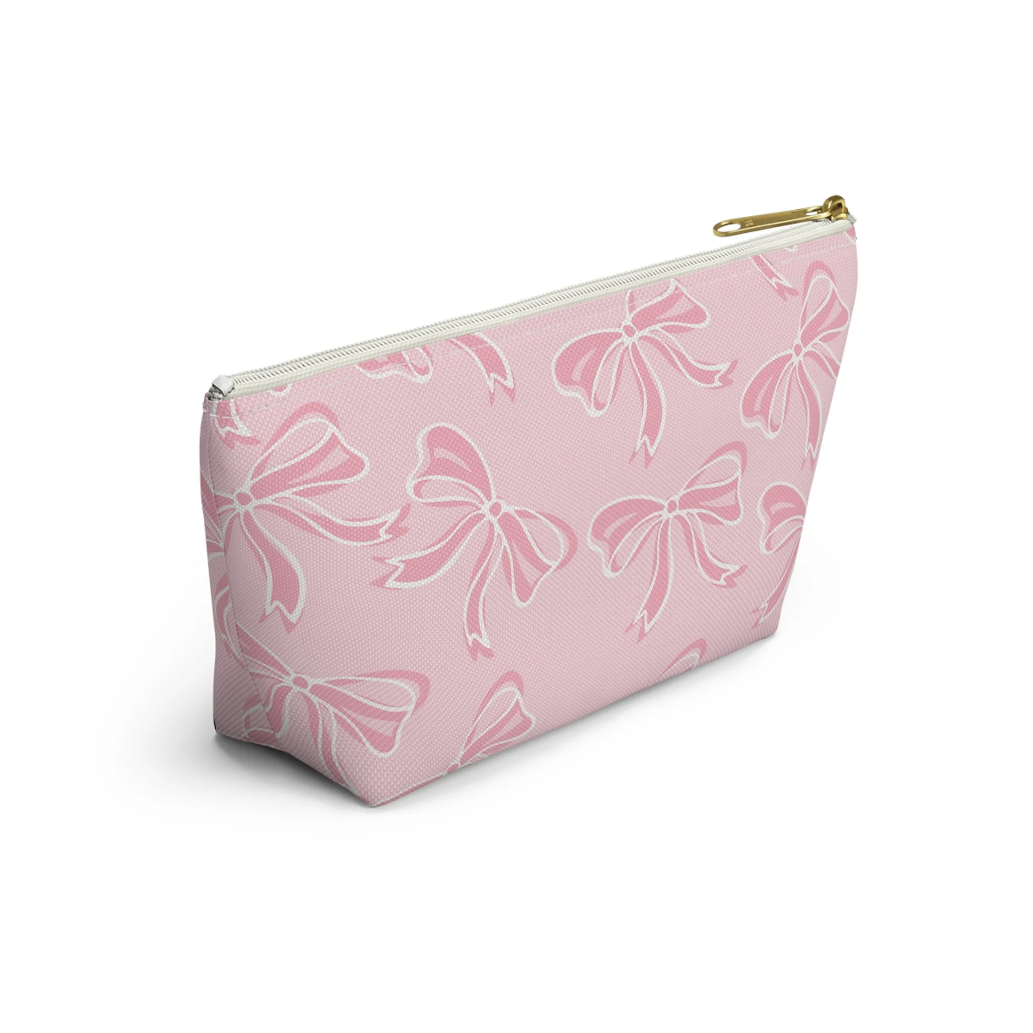 Coquette Pink Bow Monogram Makeup Bag, Pink Bow, Coquette Accessories, Pink Accessories, Pink Coquette Makeup Bag