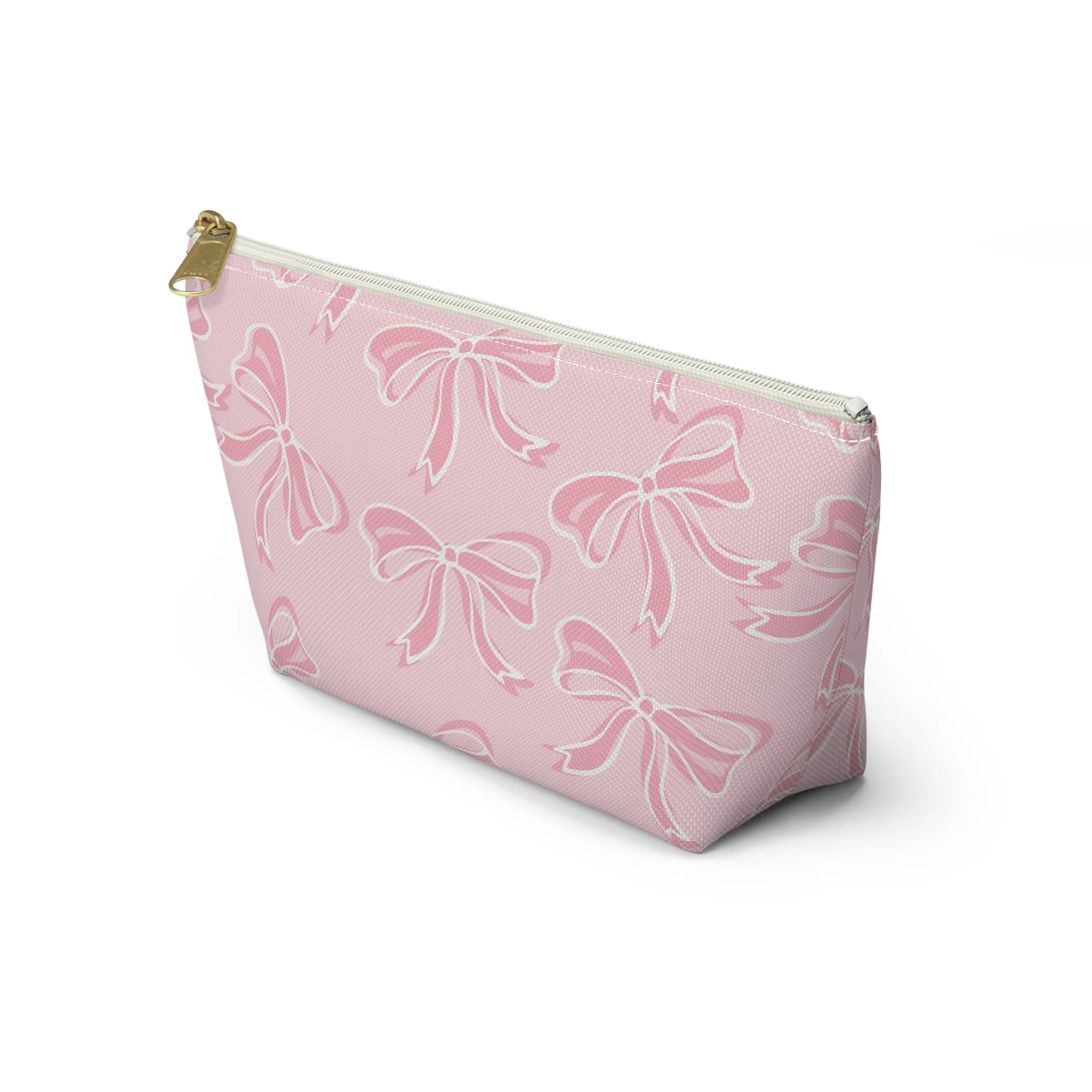 Coquette Pink Bow Monogram Makeup Bag, Pink Bow, Coquette Accessories, Pink Accessories, Pink Coquette Makeup Bag