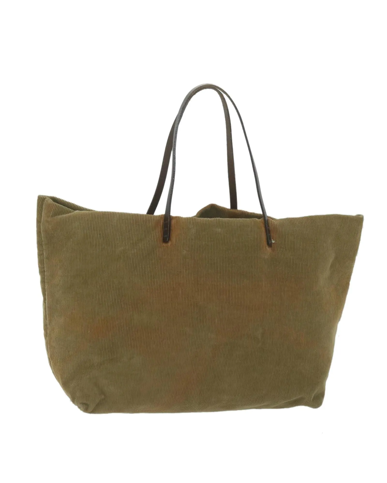 Corduroy Tote Bag in Khaki by Italian Designer