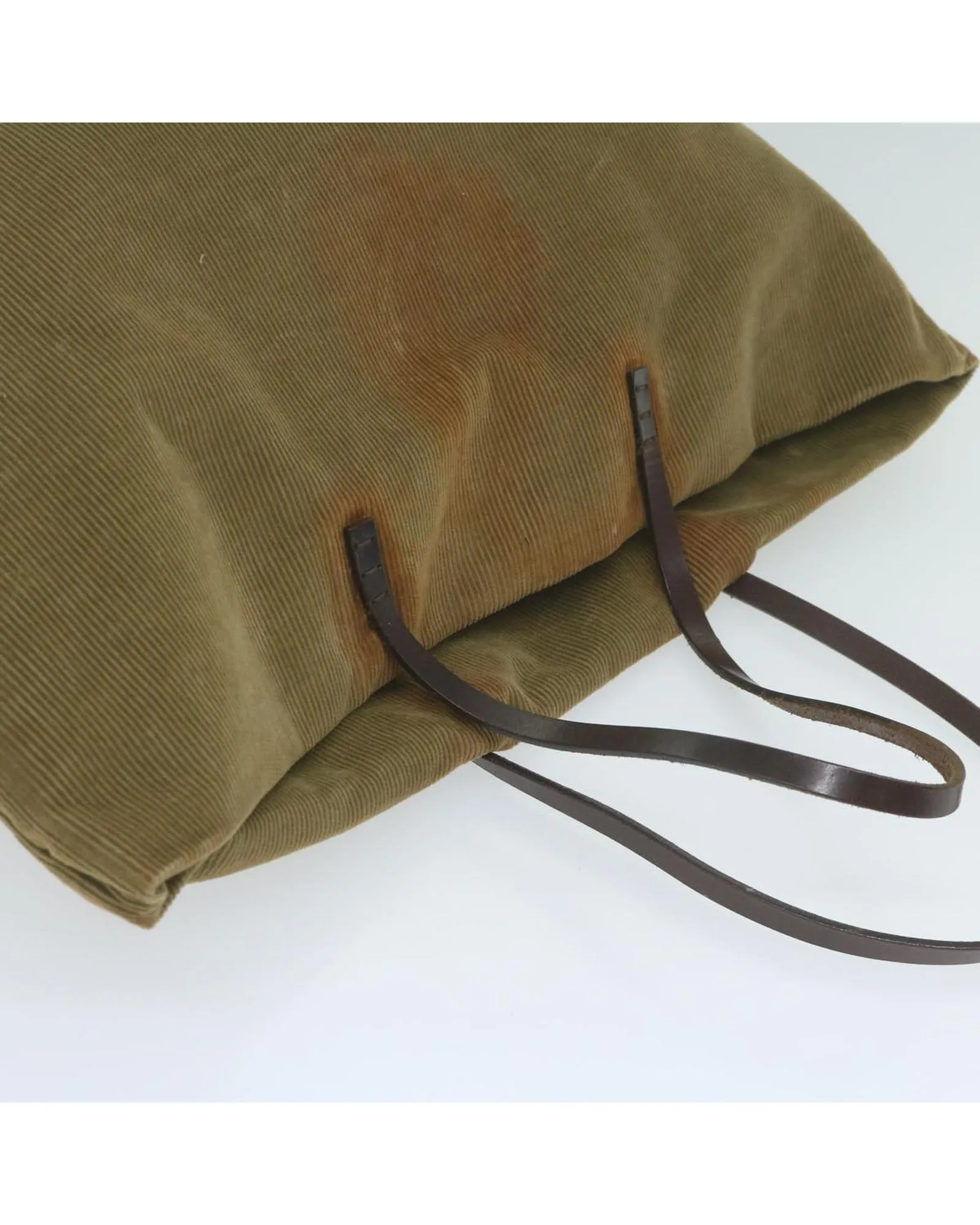 Corduroy Tote Bag in Khaki by Italian Designer