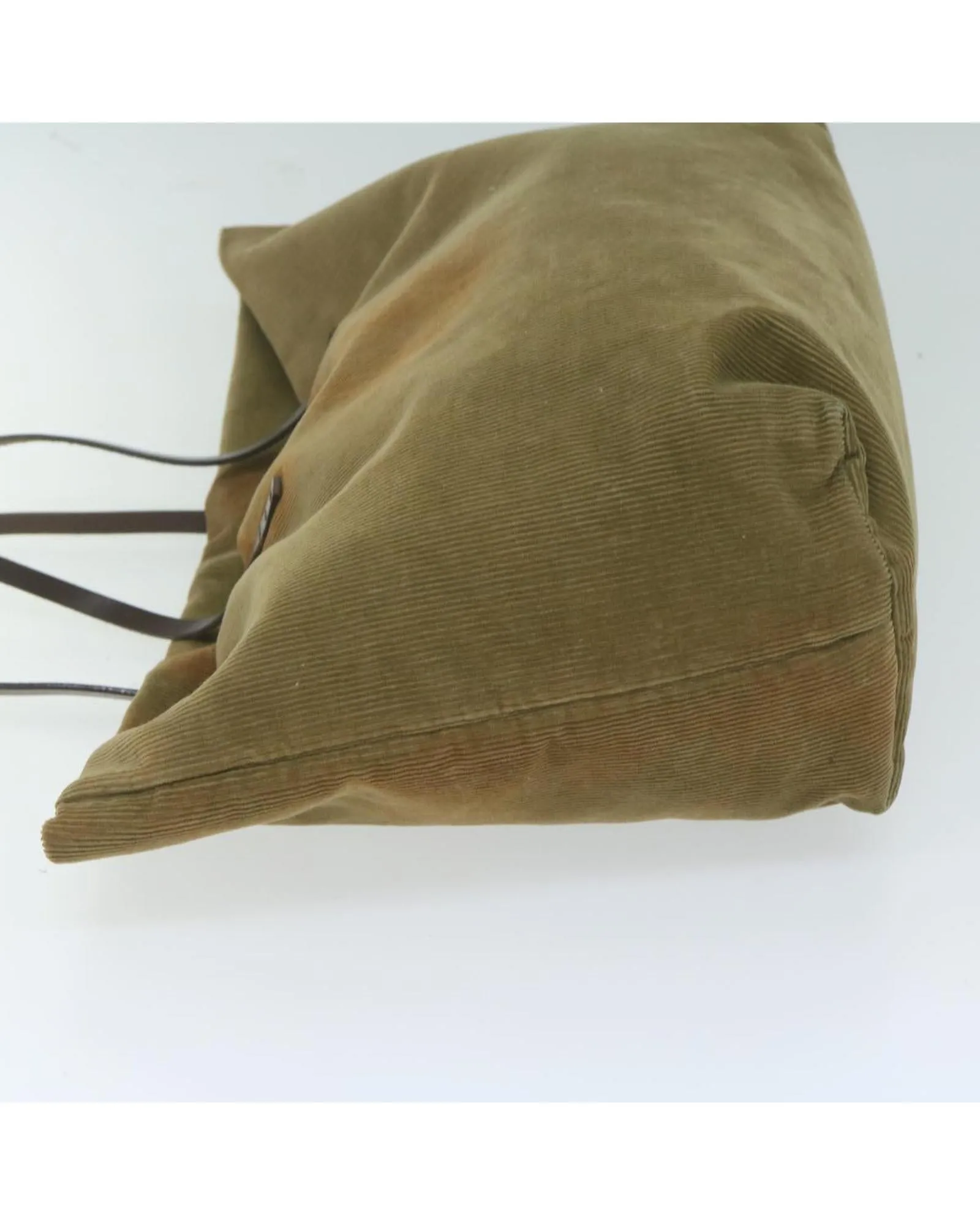 Corduroy Tote Bag in Khaki by Italian Designer