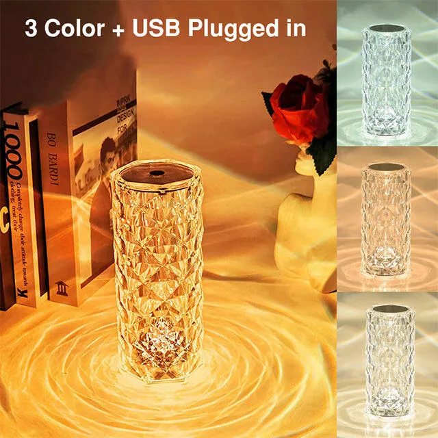 Crystal LED RGB Lamp Remote Touch Control USB Diamond Projector Table Home