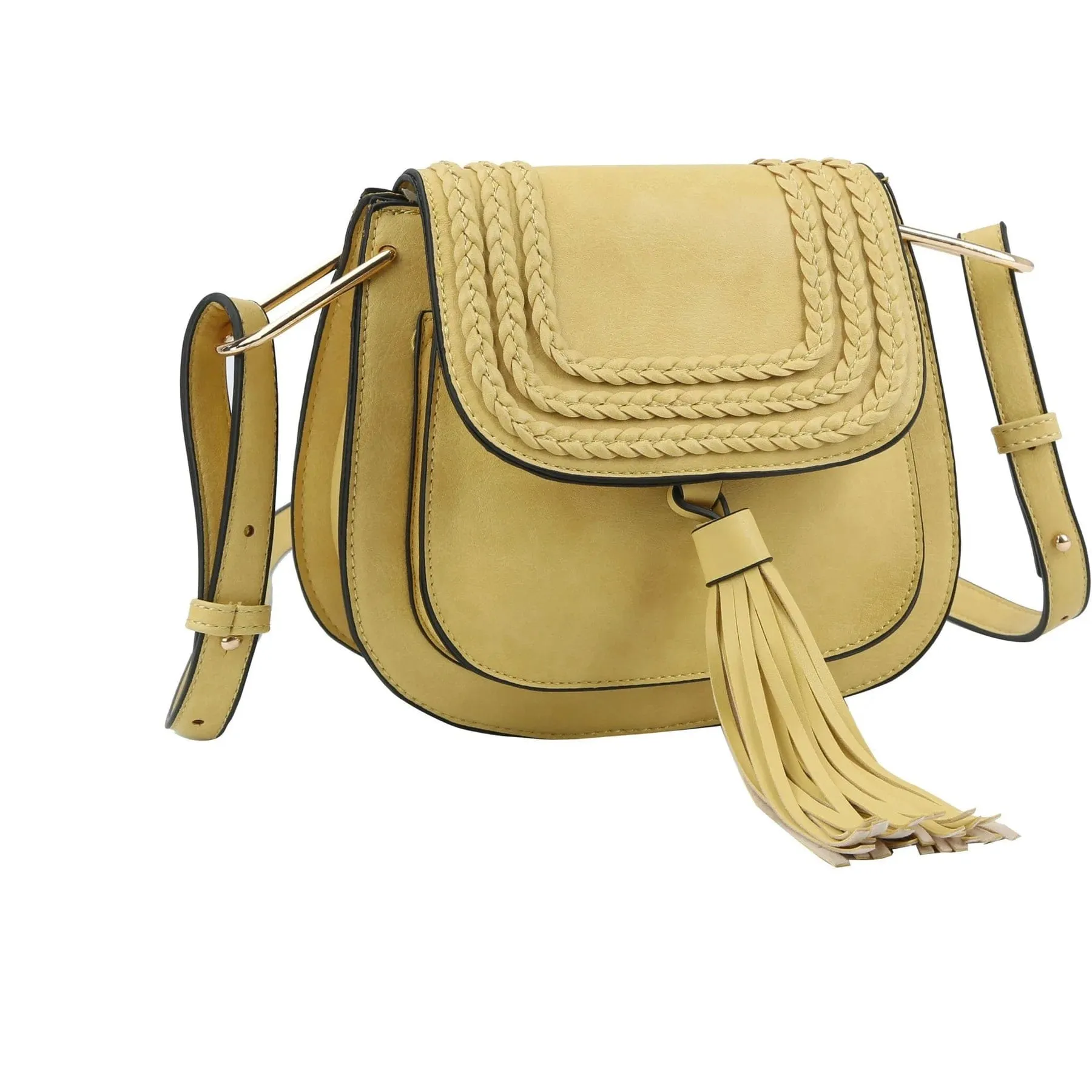 CTEA0004 Fashion Flap Over Tassel Saddle Crossbody Bag