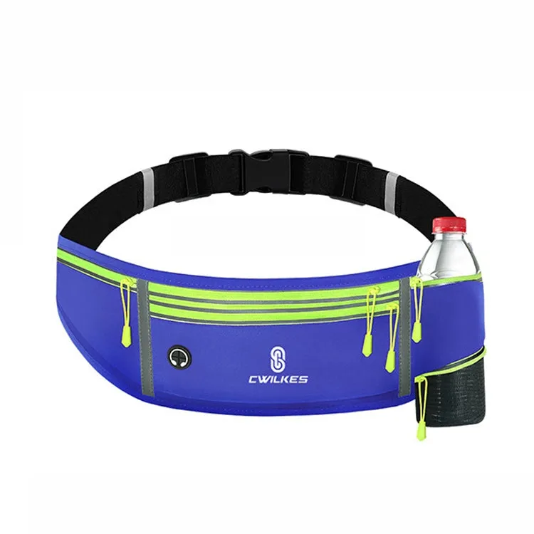 CWILKES MF-008 Outdoor Sports Fitness Waterproof Waist Bag Phone Pocket, Style: With Water Bottle Bag(Blue)