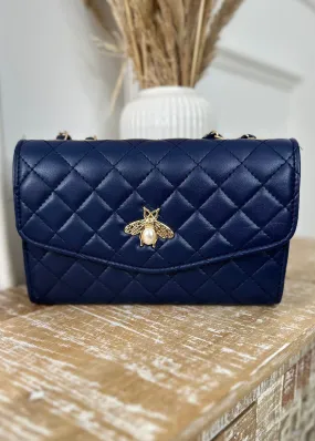 Dakota Navy Bee Clasp Bag