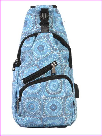 Daypack Nupouch Antitheft  Usb Charging Connector Large  Vintage Vibes Blue 50437