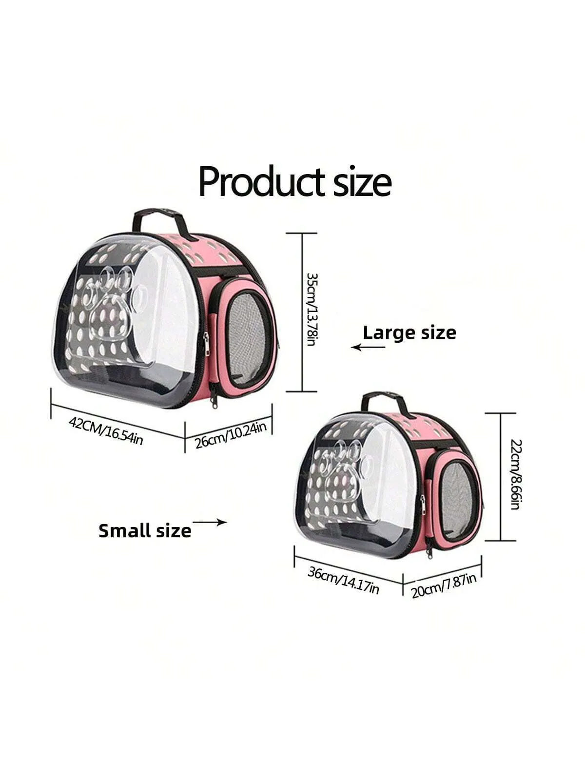 Diagonal Pet Bag Breathable Portable Pet Bag Cat Backpack Folding Transparent Cat Bag