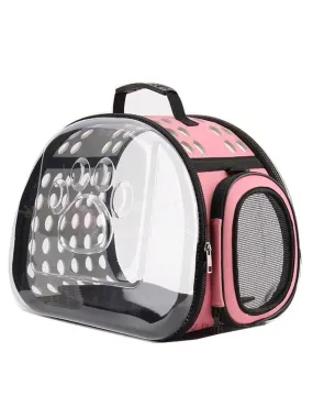 Diagonal Pet Bag Breathable Portable Pet Bag Cat Backpack Folding Transparent Cat Bag