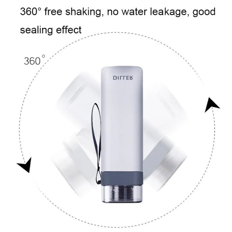 Diller D8646 Leakproof Square Fitness Water Bottle with Silicone Seal