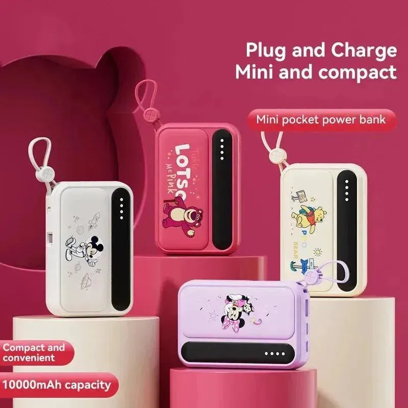 Disney Fast-Charging Power Bank With Built-in Data Cable